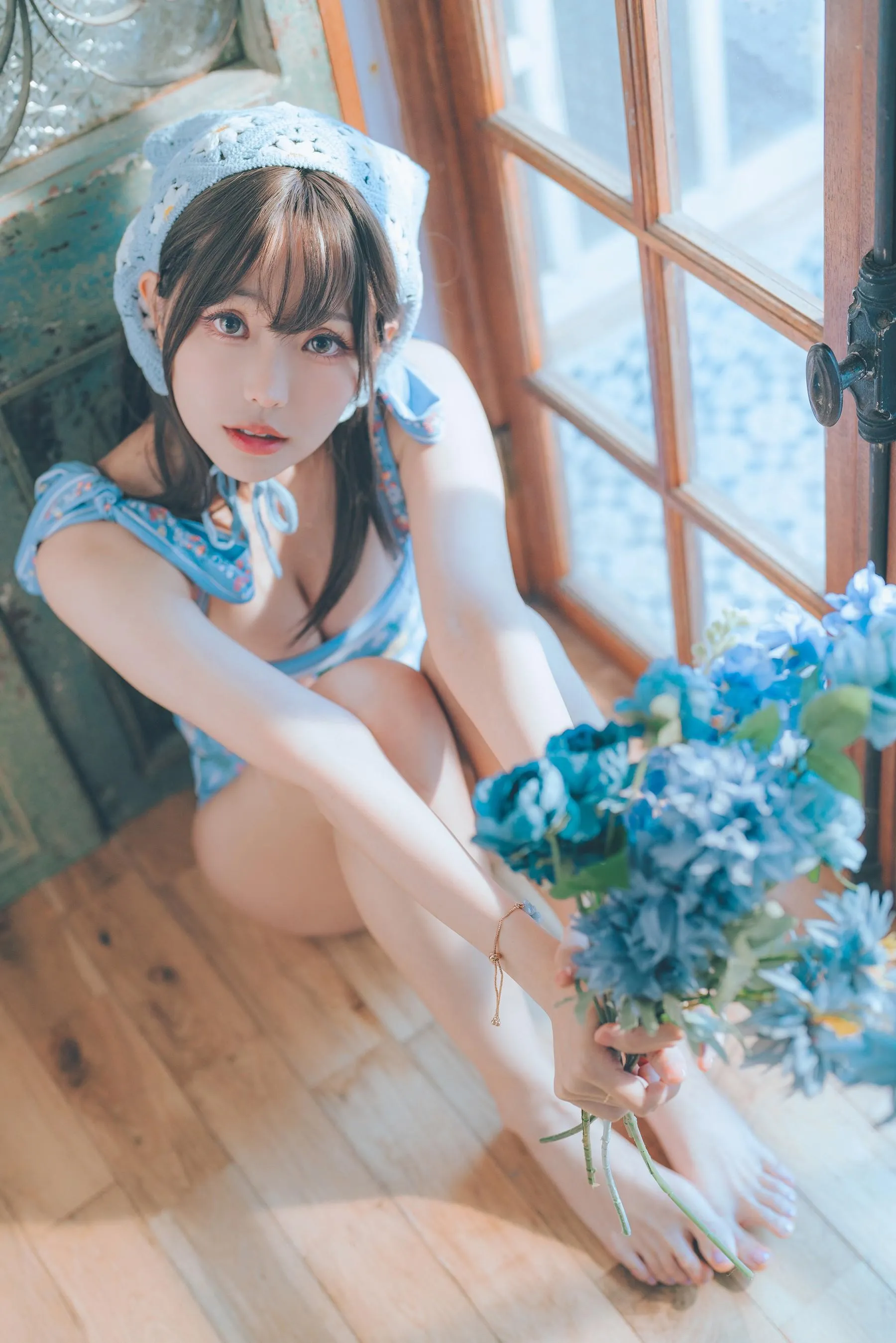 ElyEE子 – NO.122 2023.august D-復古水藍花 Vintage Aqua Blossom [39P]插图